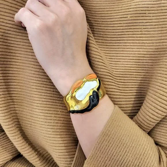 Tiffany & Co. 1977 Elsa Peretti Escorpio Cuff Bracelet 18Kt Yellow Gemstones - Picture 3 of 10